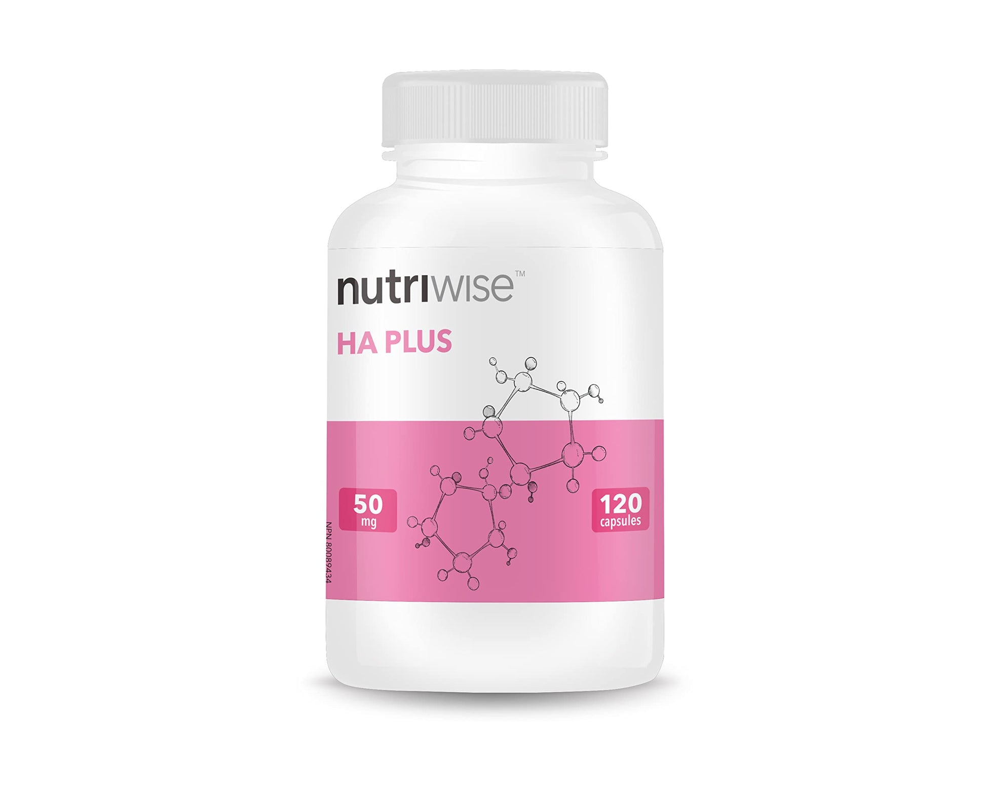 NutriWise HA Plus High Potency Hyaluronic Acid + Collagen Capsules, 120 Count