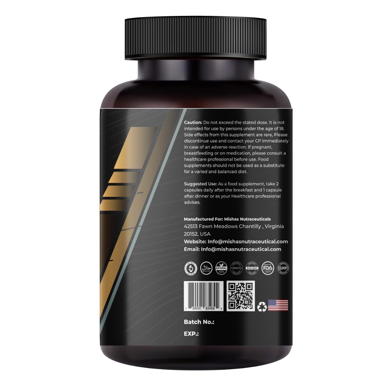 Mishas Lions Mane Supplement Capsule, 60 Count