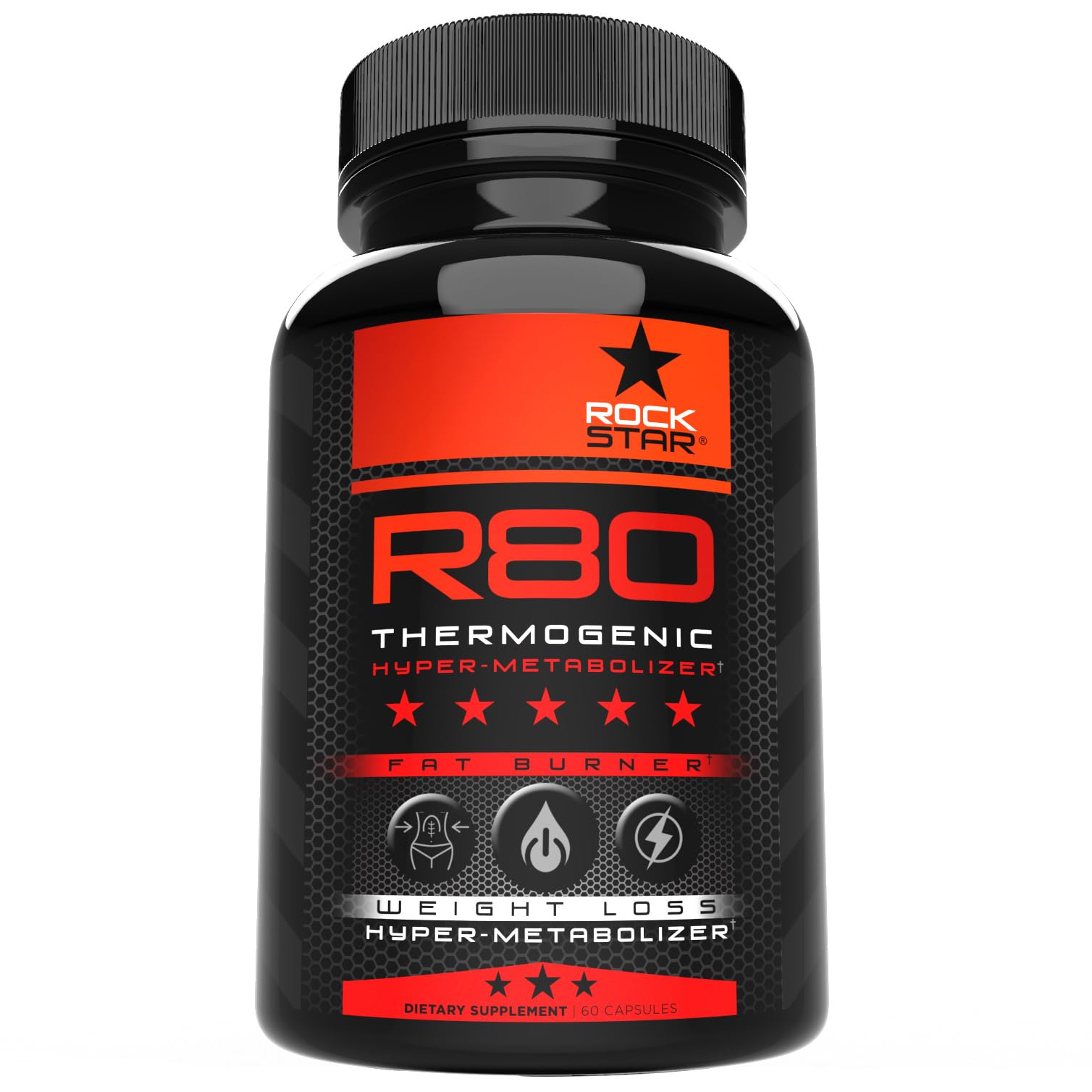 Rockstar R80 Extreme Thermogenic Hyper-Metabolizer Fat Burner Capsule, 60 Count
