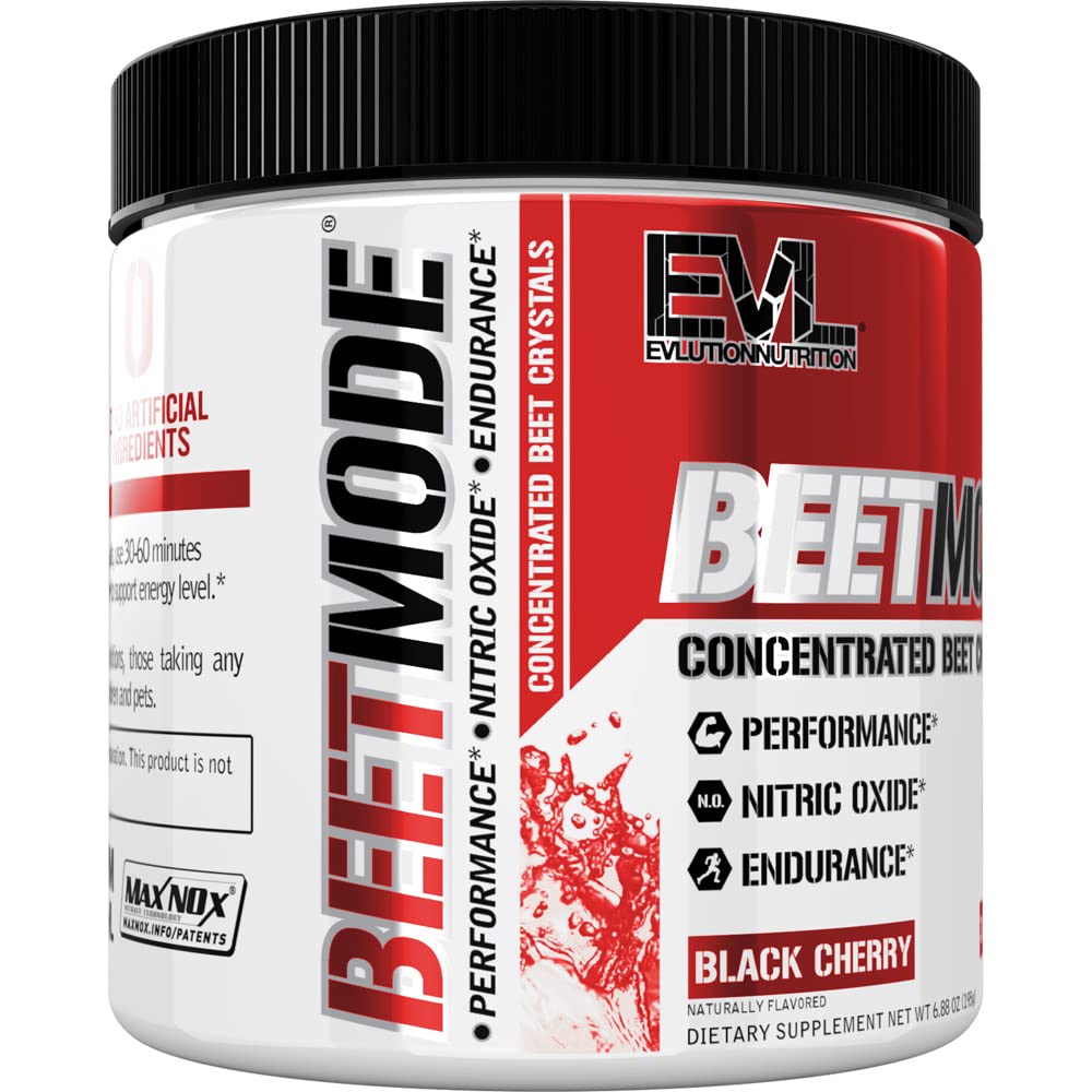 Evlution BeetMode Beet Root Nitric Oxide Powder, Black Cherry, 6.88 Ounce
