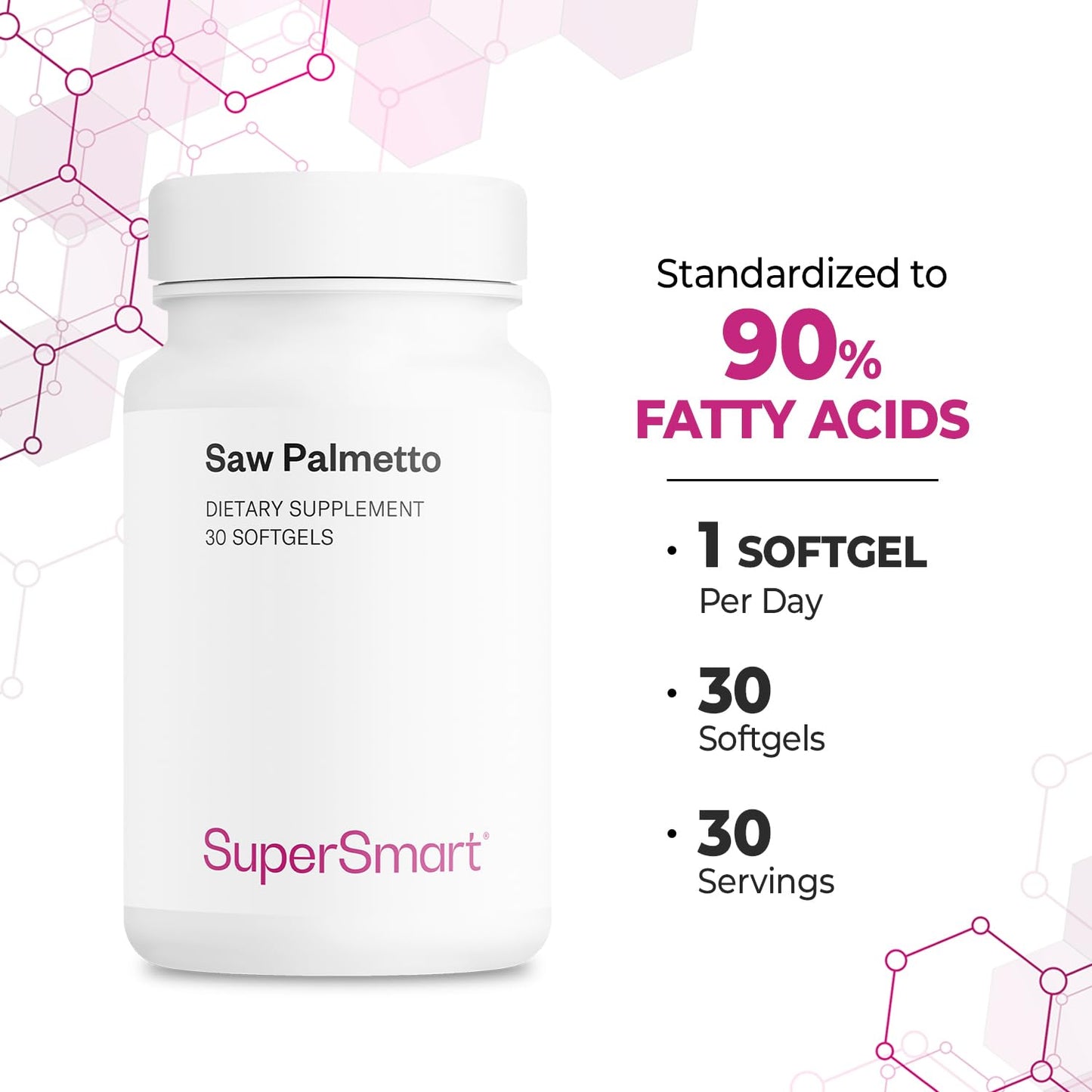 Supersmart Saw Palmetto 320mg per Day Softgels 30
