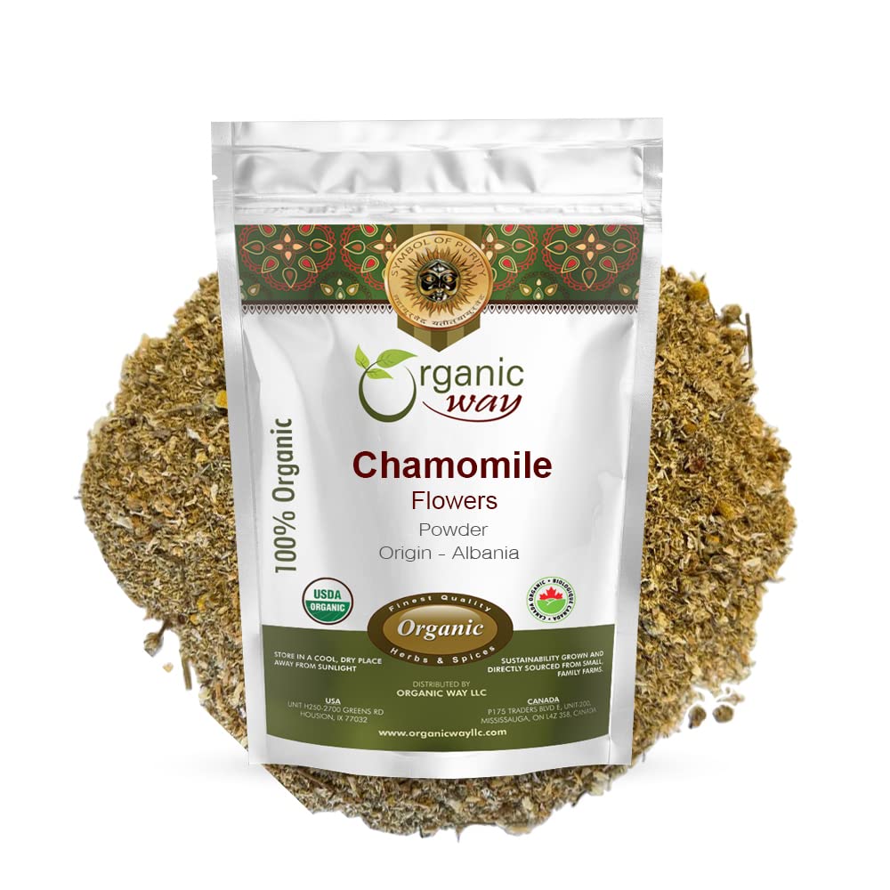 Organic Way Chamomile Flowers Powder 4 Ounce