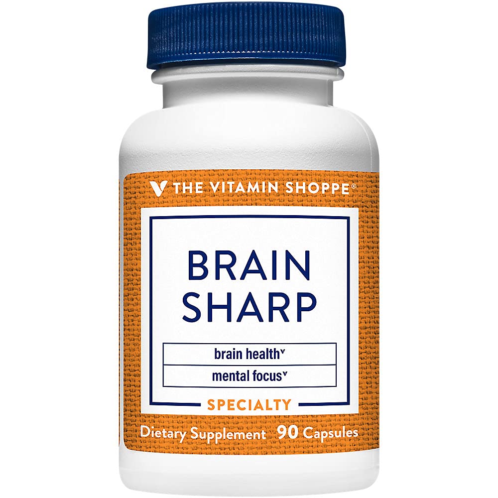 The Vitamin Shoppe Brain Sharp with Acetyl-L-Carnitine, Phosphatidylserine Vitamins Capsules, 90 Count
