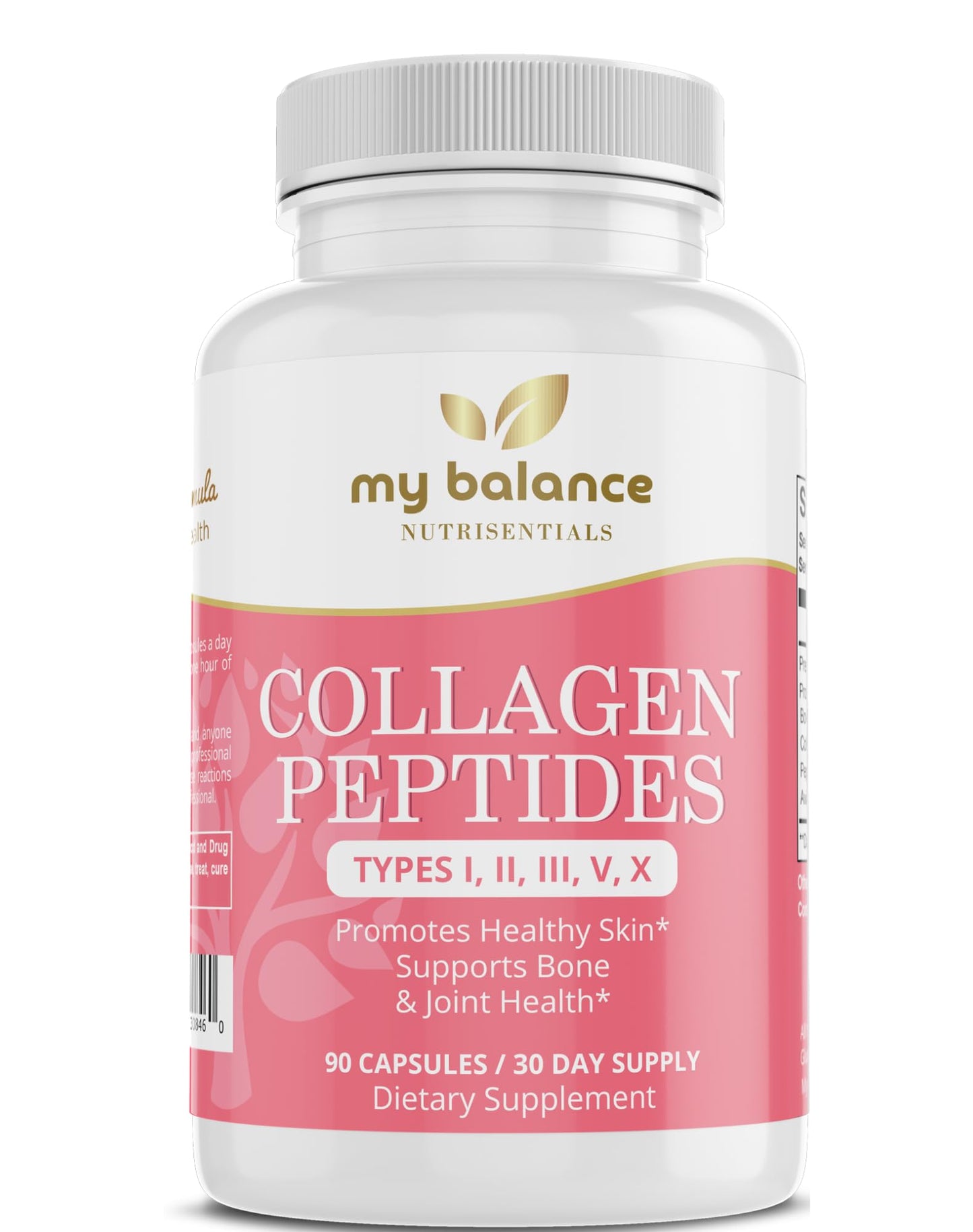 My Balance Nutrisentials Collagen Peptides – Types I, II, III, V & X Capsules, 90 Count