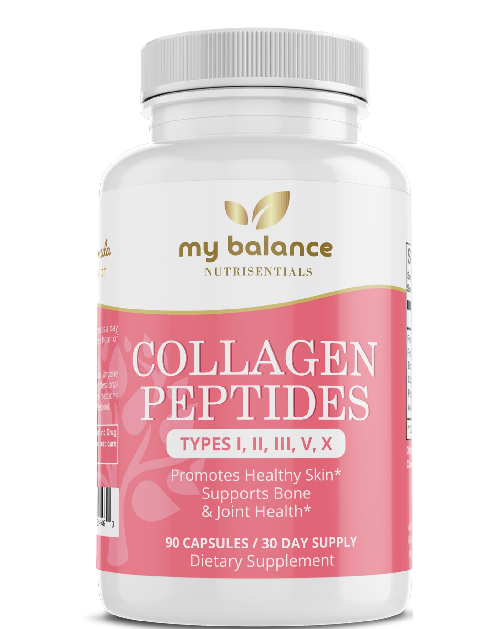 My Balance Nutrisentials Collagen Peptides – Types I, II, III, V & X Capsules, 90 Count
