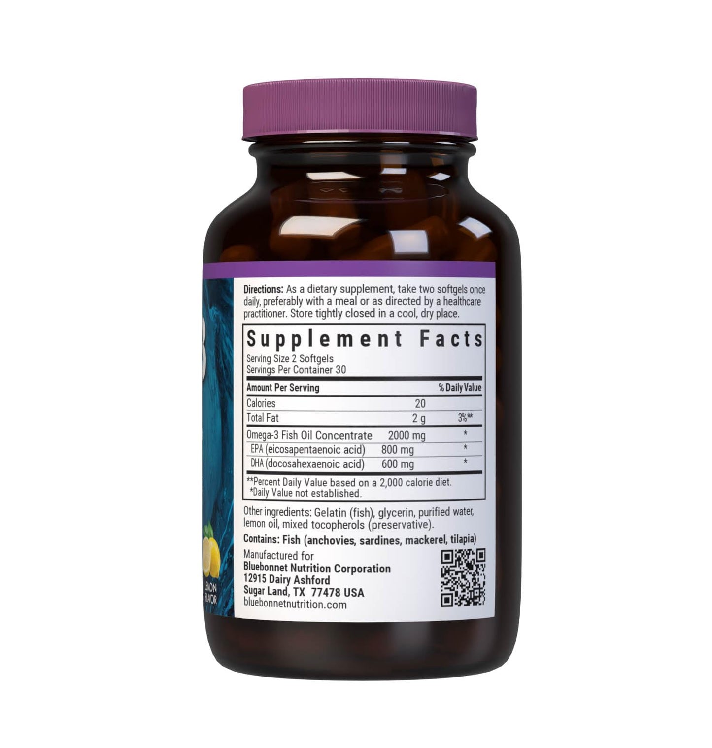 BlueBonnet Omega-3 Heart Formula Softgels 60 Count