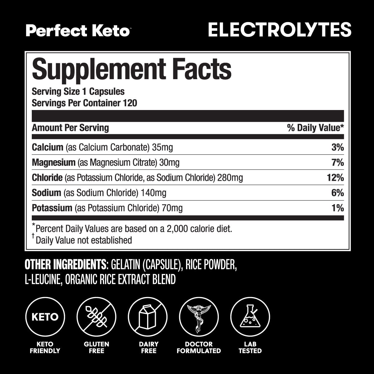 Perfect Keto Electrolytes Capsules 120 Count