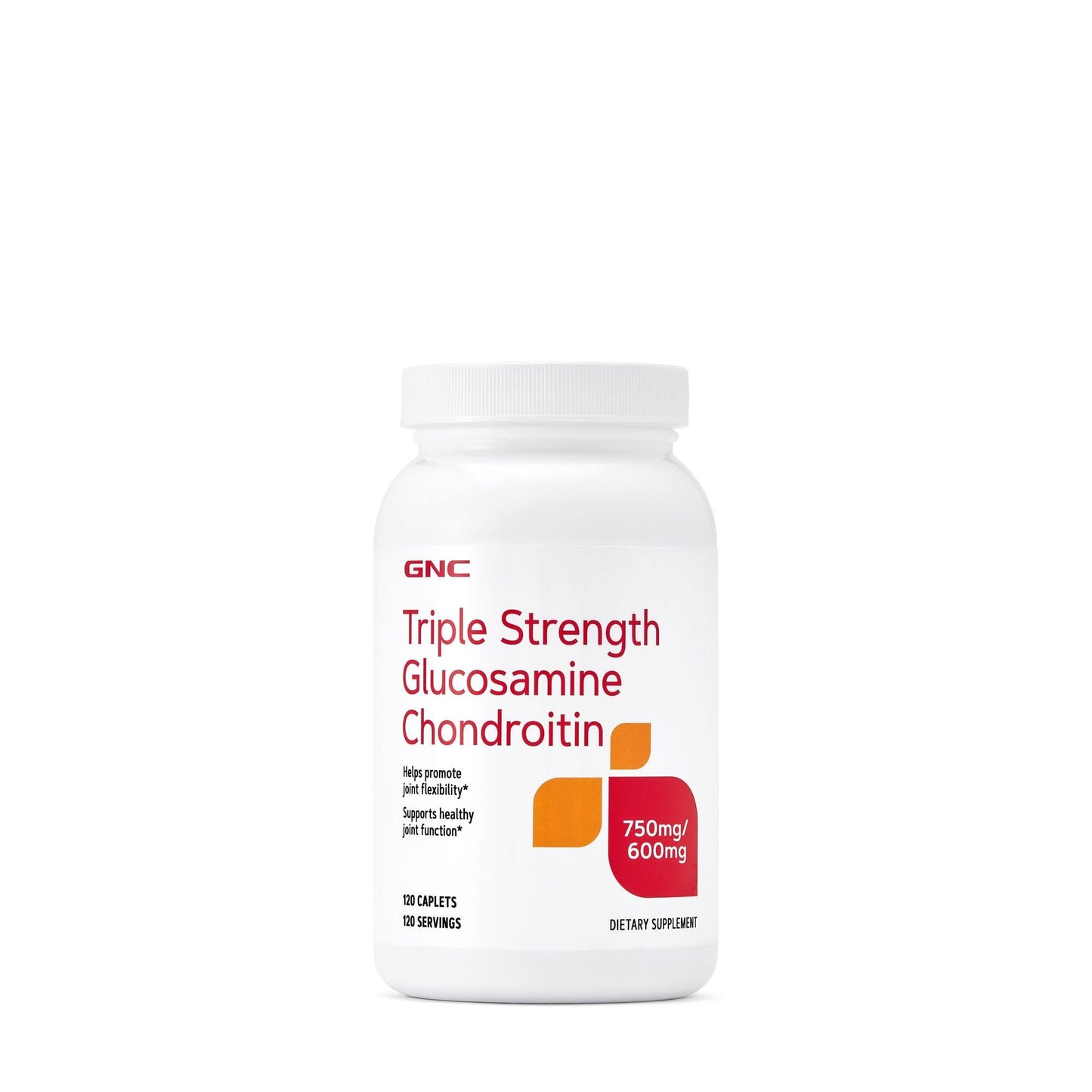 GNC Triple Strength Glucosamine Chondroitin 750mg/600mg Caplets, 120 Count