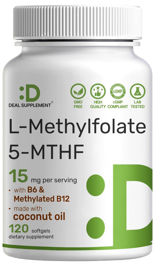 DEAL SUPPLEMENT L-Methylfolate 15 mg Softgels, 120 Count