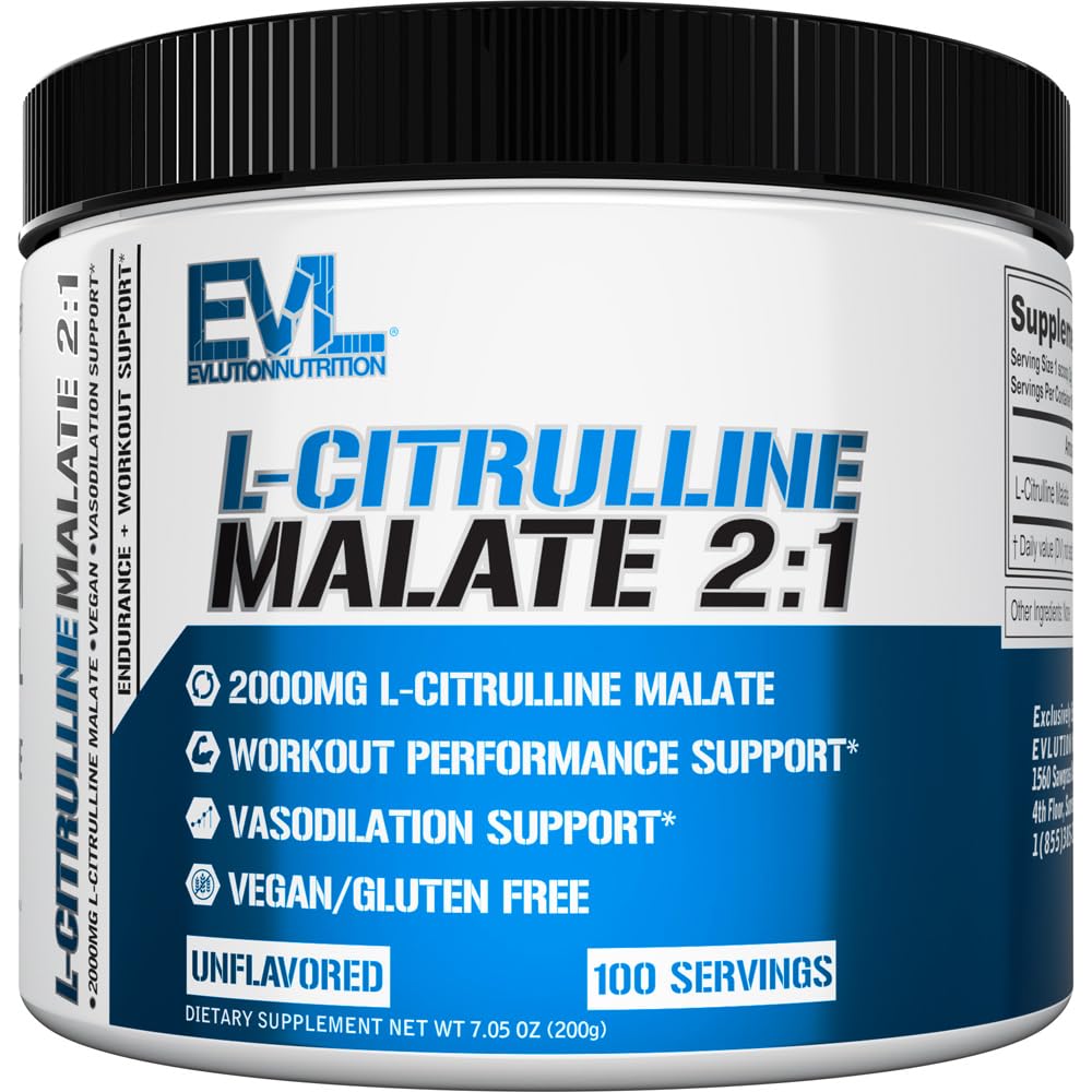 Evlution L-Citrulline Malate 2:1 Nitric Oxide Powder 7.05 Ounce