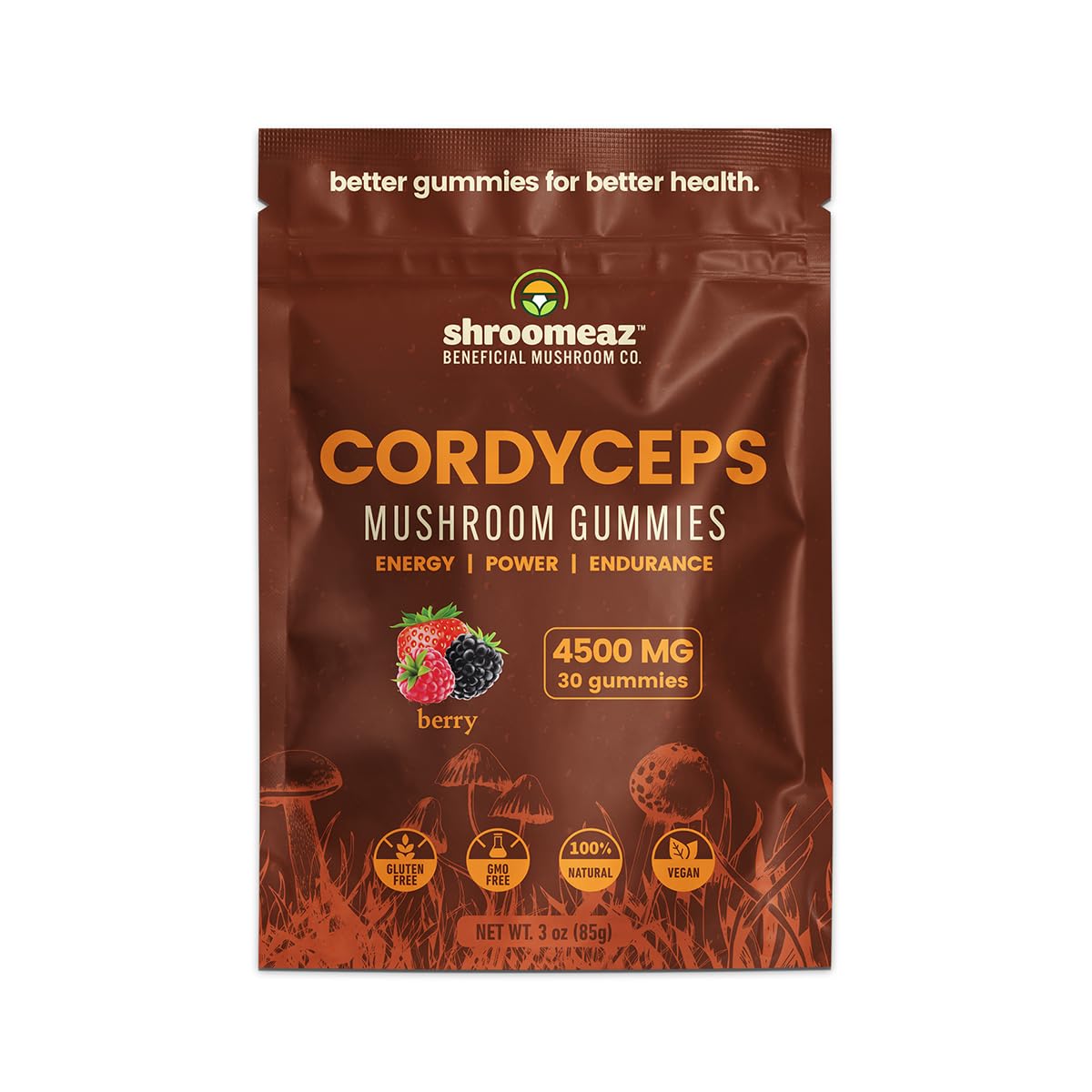 Xero Picks Shroomeaz Beneficial Mushroom Gummies Made with Real Fruit (Cordyceps) 30 Gummies