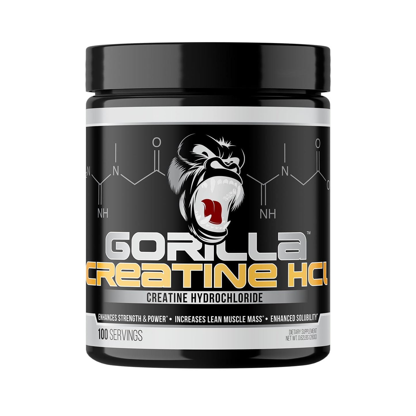 Gorilla Mind CON-CRĒT Creatine HCl W/Pepsin Unflavored Powder, 9.9 oz