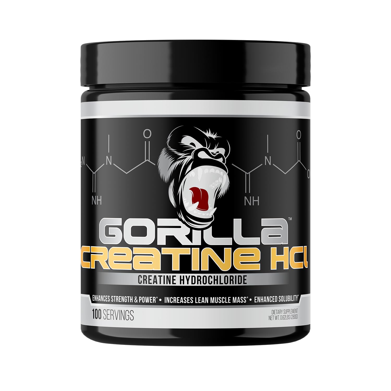 Gorilla Mind CON-CRĒT Creatine HCl W/Pepsin Unflavored Powder, 9.9 oz