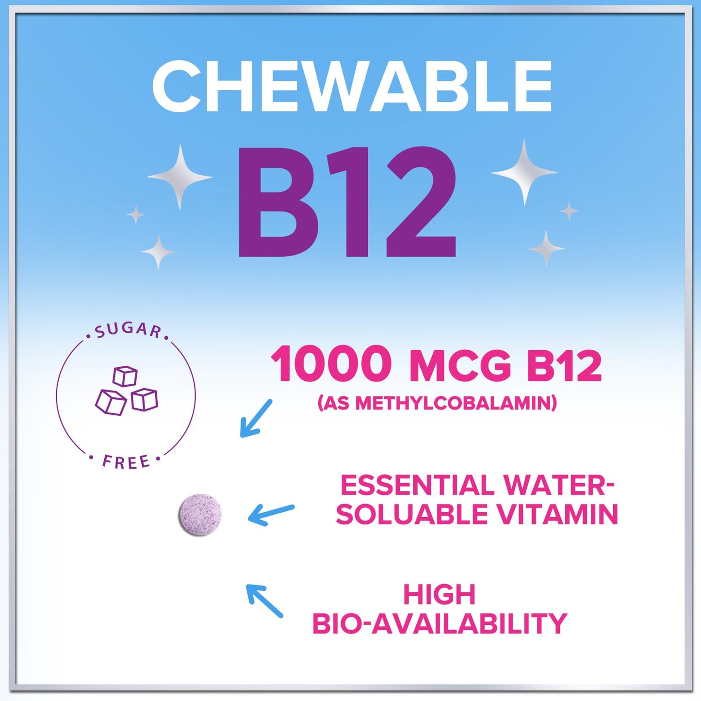 Hello Lovely! Vitamin B12 1000 mcg Chewables, 120 Count