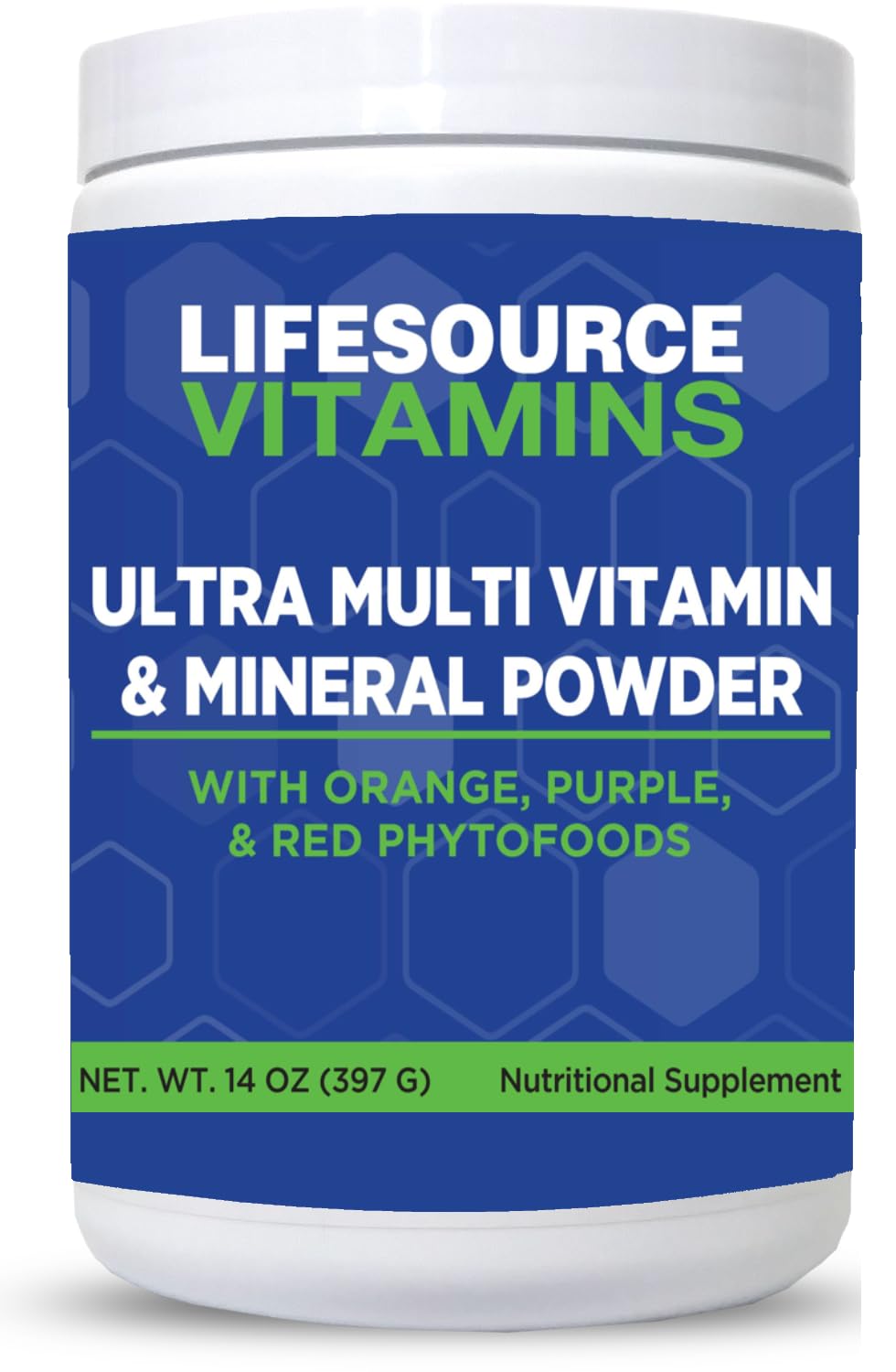 LifeSource Vitamins Ultra Multi Vitamin & Mineral Powder w/Phytos Reds Phyto Purples and Phyto Oranges, 14 oz
