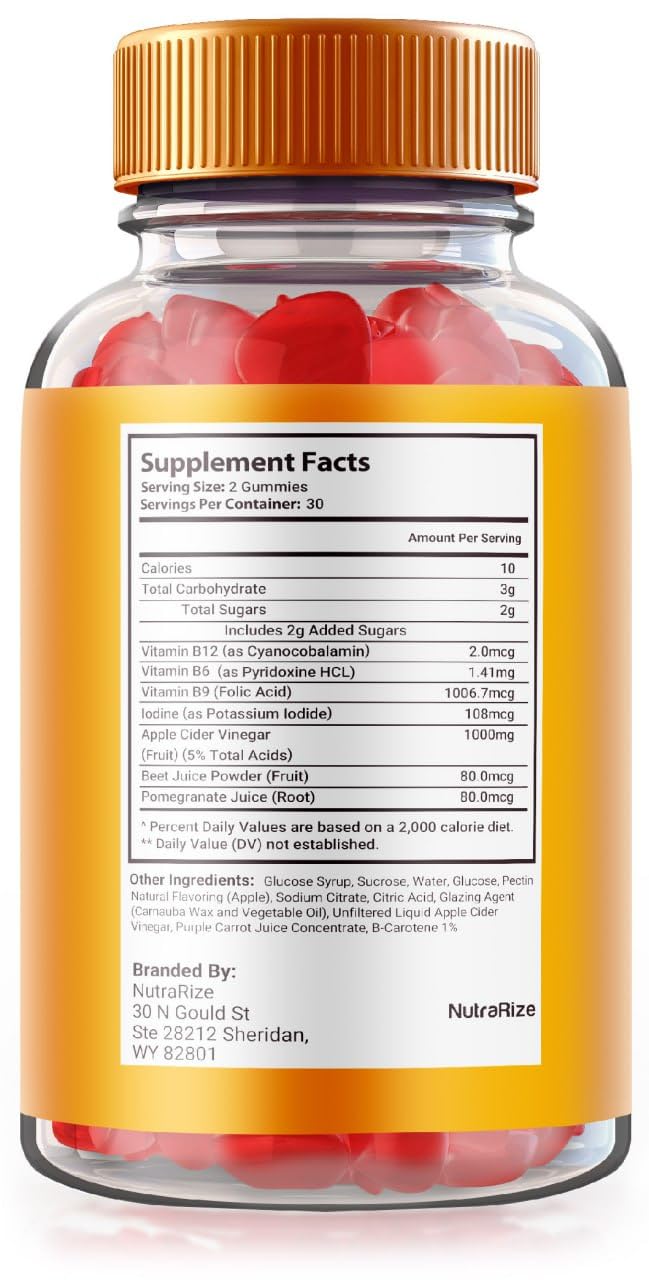 NutraRize Keto Shred Max Keto + ACV Gummies, 60 Gummies