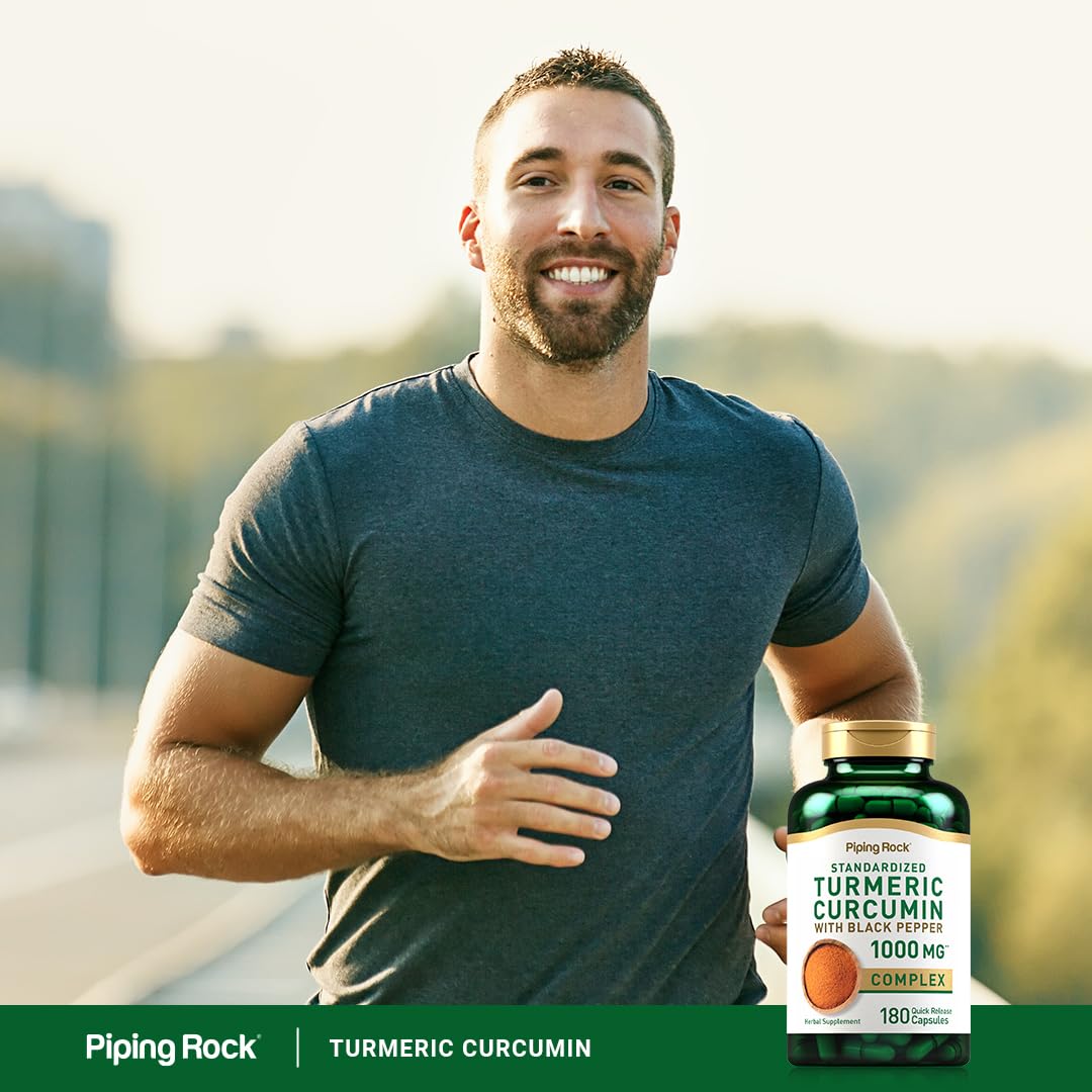 Piping Rock Turmeric Curcumin with Black Pepper Extract Capsules, 180 Count