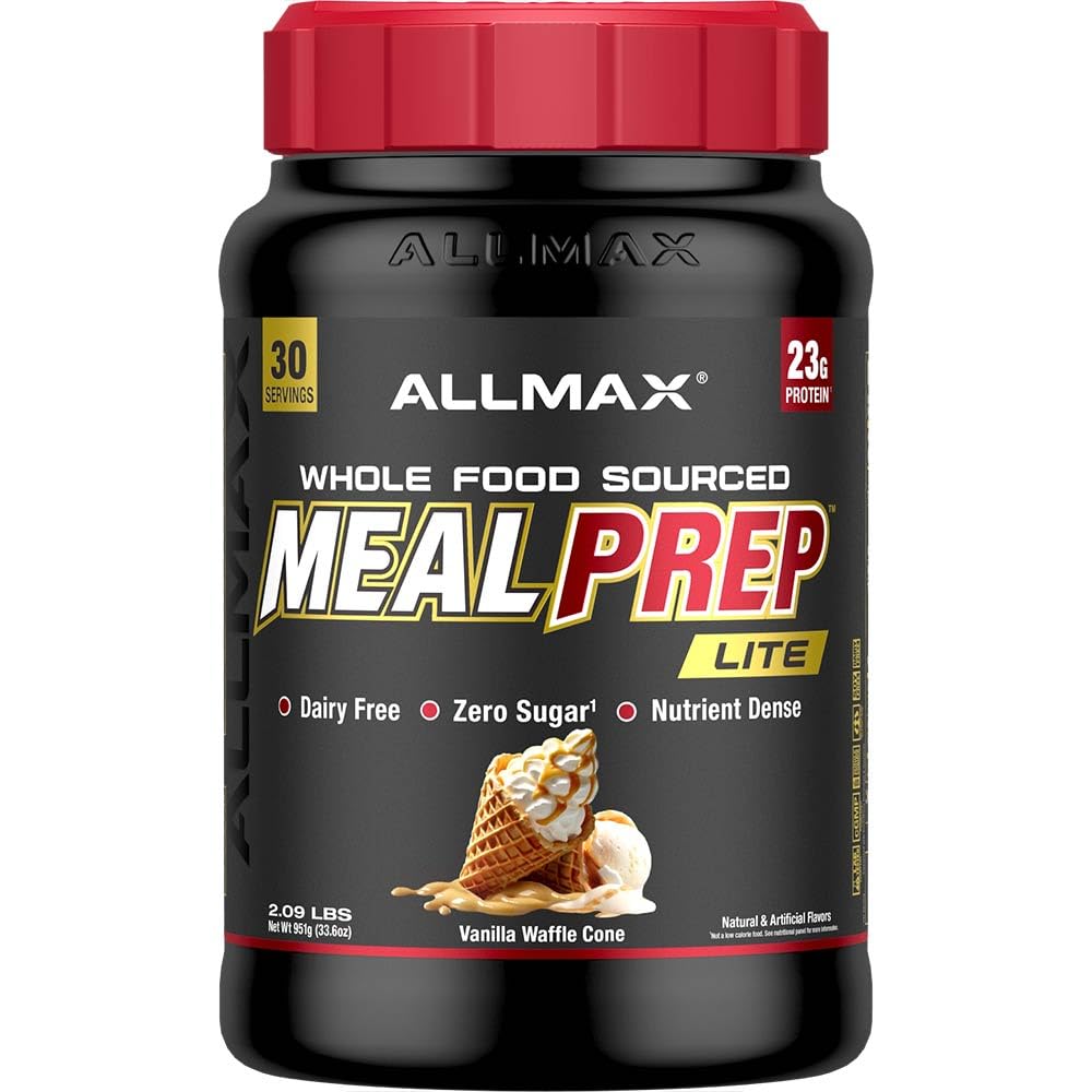 ALLMAX MealPrep Lite Whole-Food Protein Powder, Vanilla Waffle Cone, 30 Servings, 2.1 lb