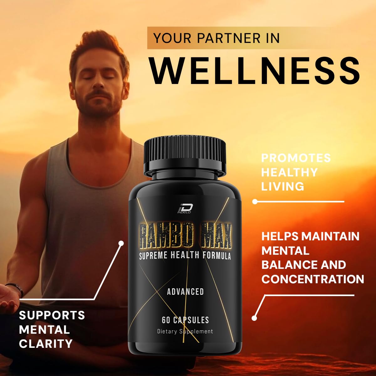 Indelo Rambo Max Capsule, 180 Capsules