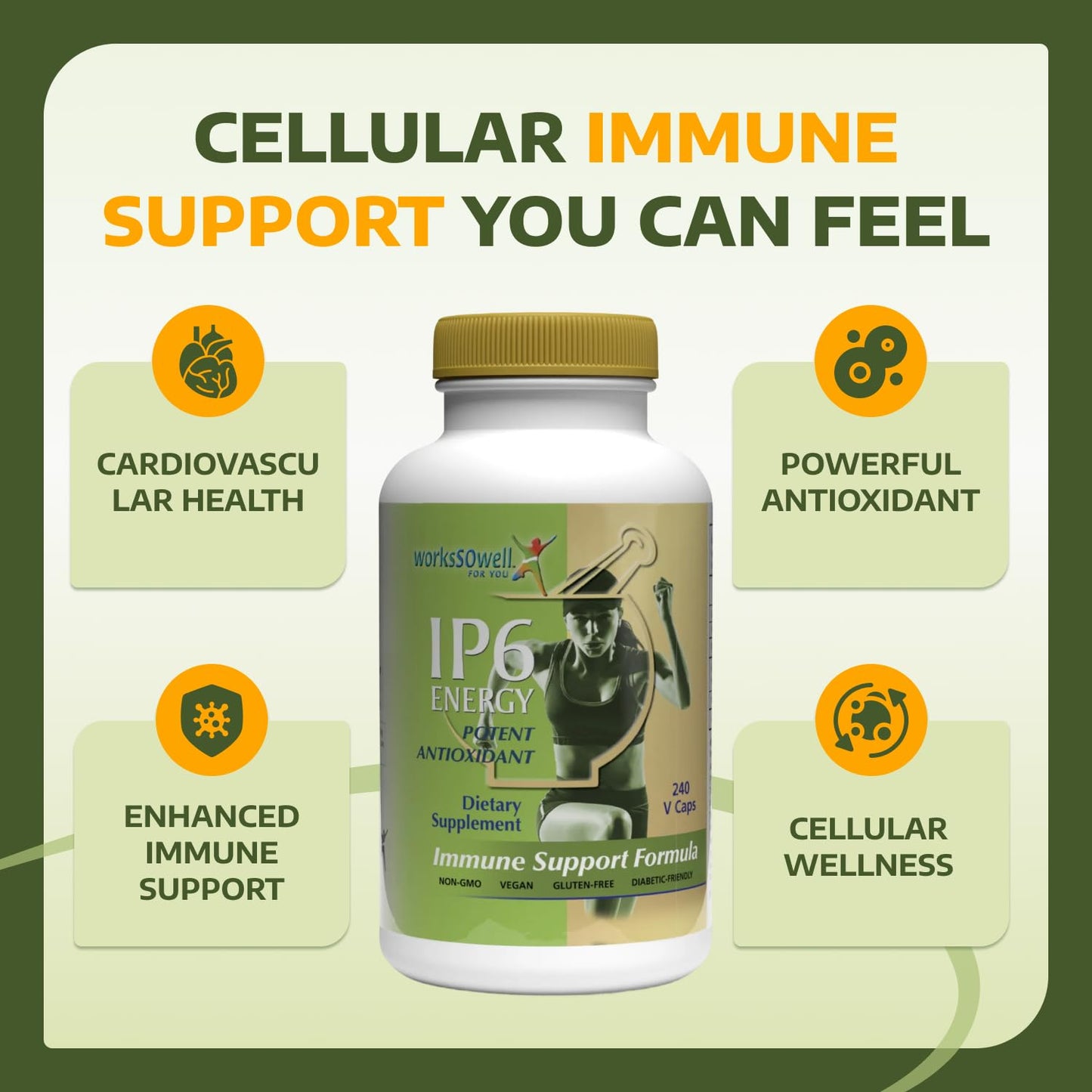 1-TDC WorksSoWell IP-6 Energy Immune Support Formula Capsule, 240 Count