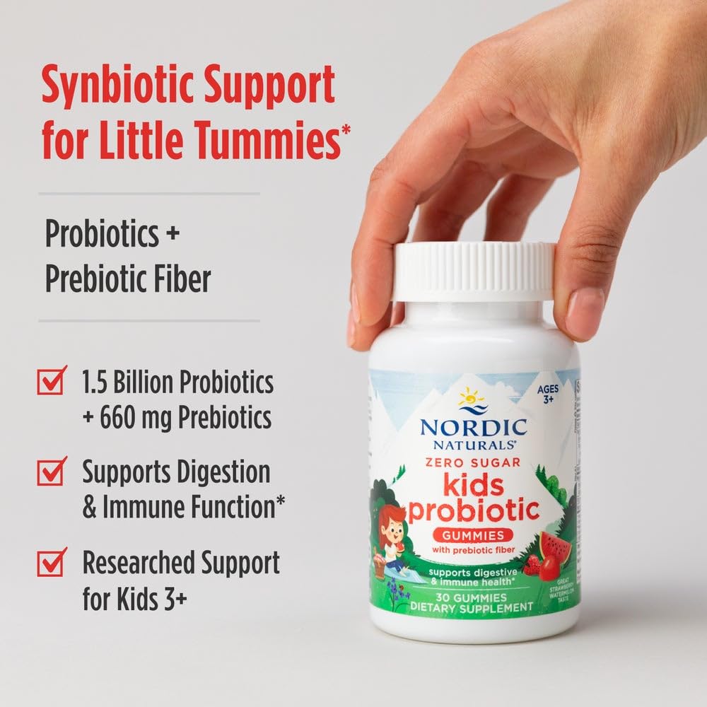 Nordic Naturals Zero Sugar Kids Probiotic Gummies, 30 Count