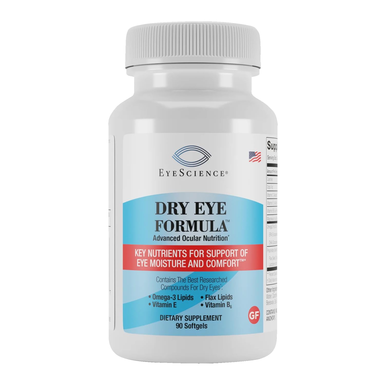 EyeScience Dry Eye Formula 900mg Omega-3 Softgels, 90 Count