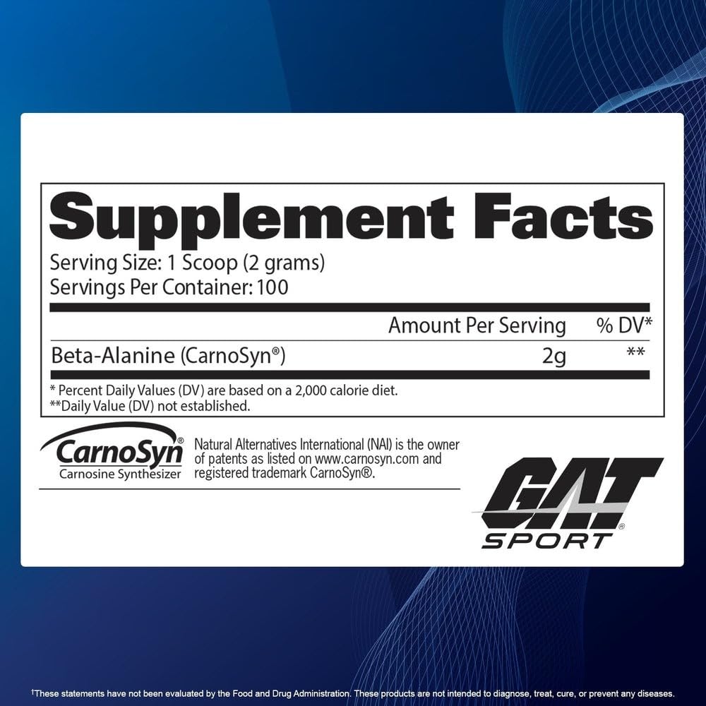GAT SPORT Beta Alanine Supplement Powder 7.05 oz