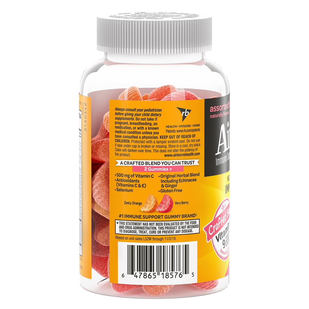 Airborne Vitamin C + Zinc Immune Support Gummies, 42 Count (Pack of 6)