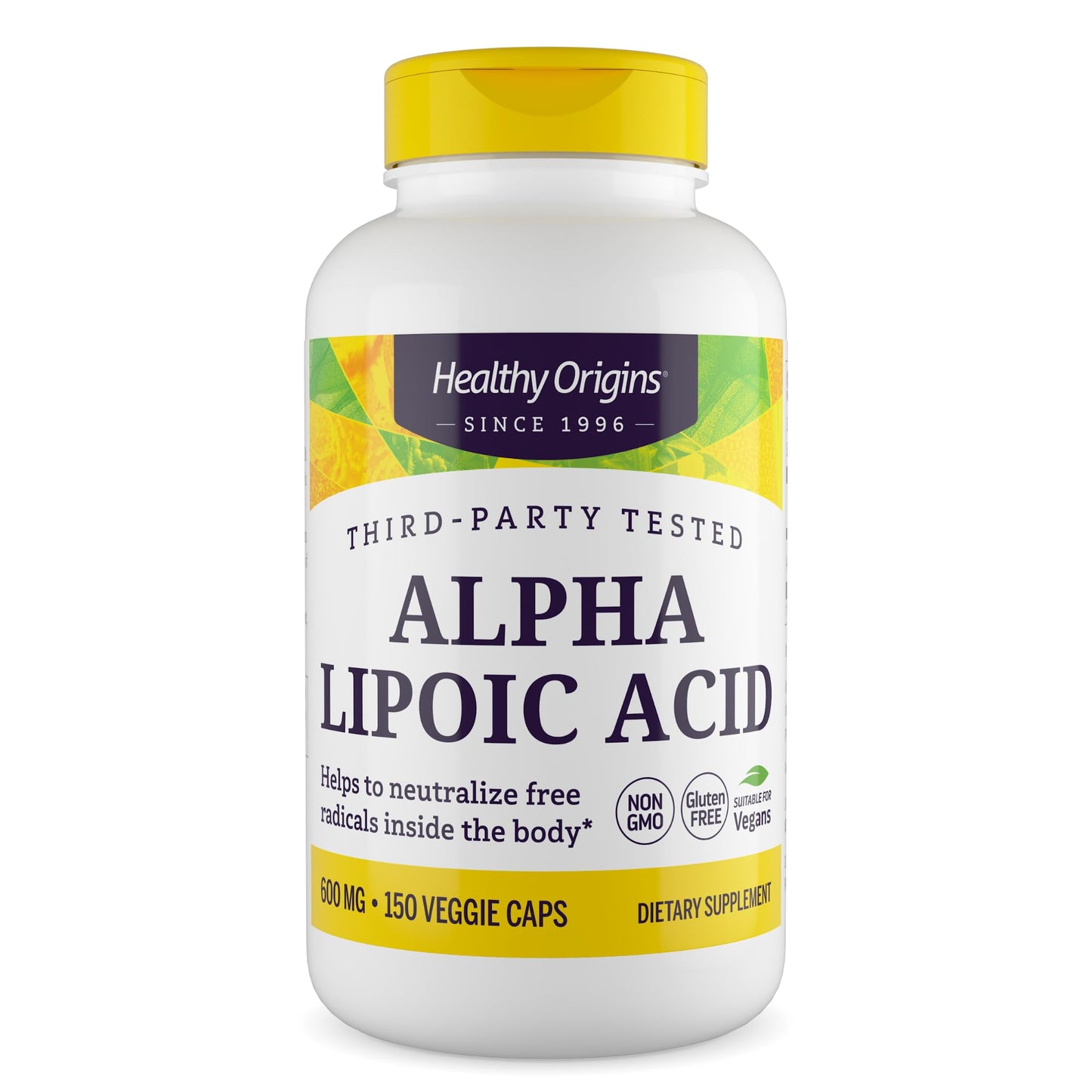 Healthy Origins Alpha Lipoic Acid 600 mg Capsule, 150 Veggie Capsules