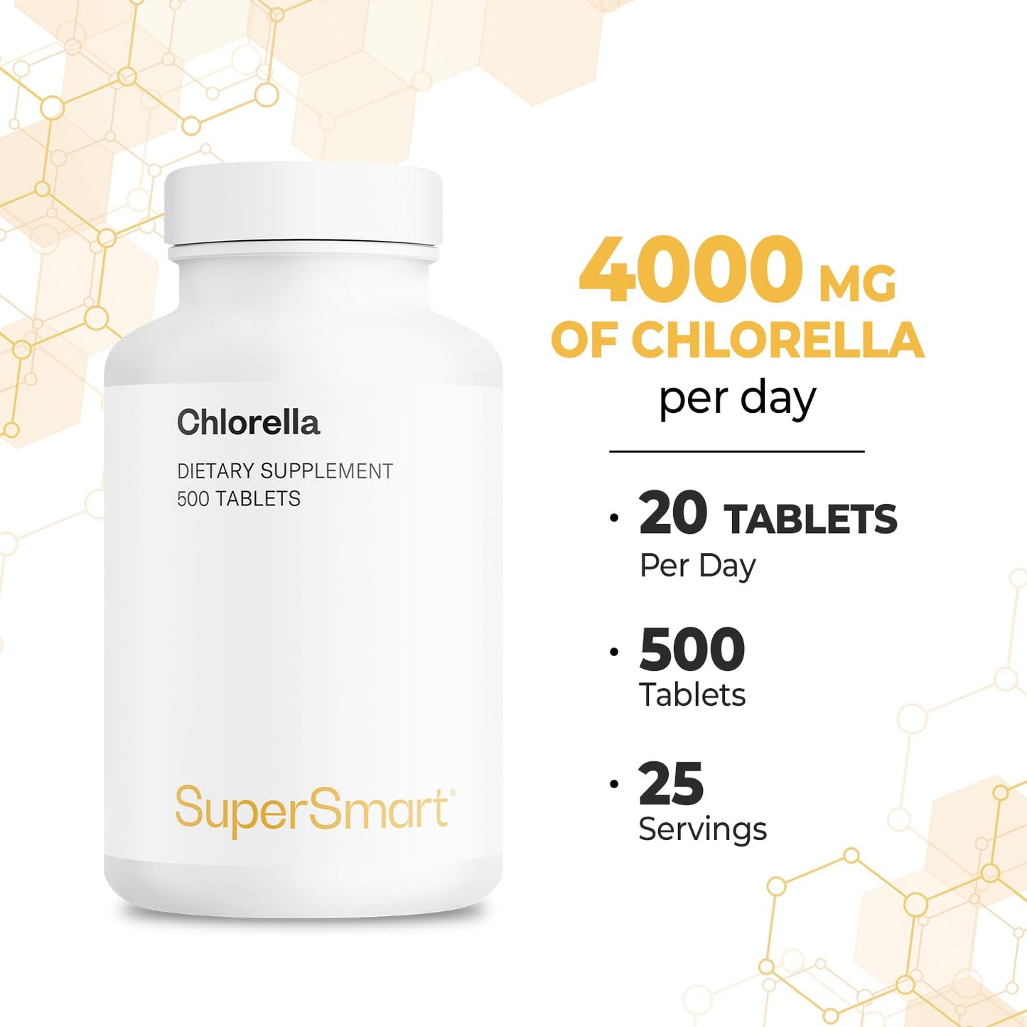 Supersmart Chlorella Supplement 500 Tablets