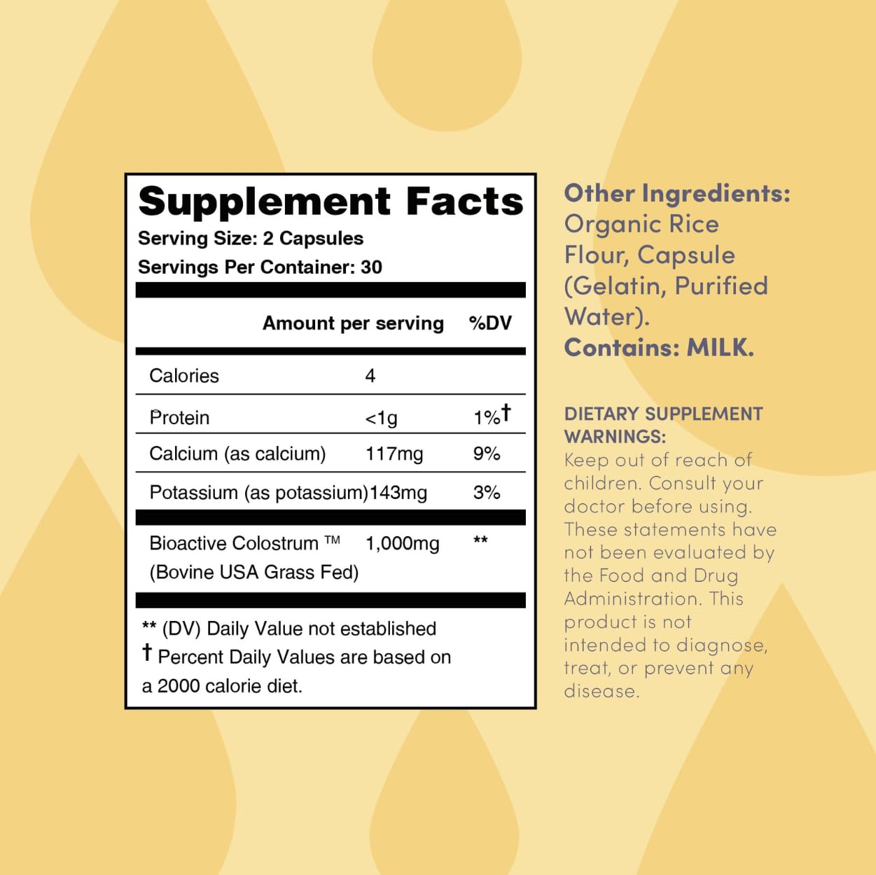 OAT MAMA Colostrum Supplement Capsules, 60 Count