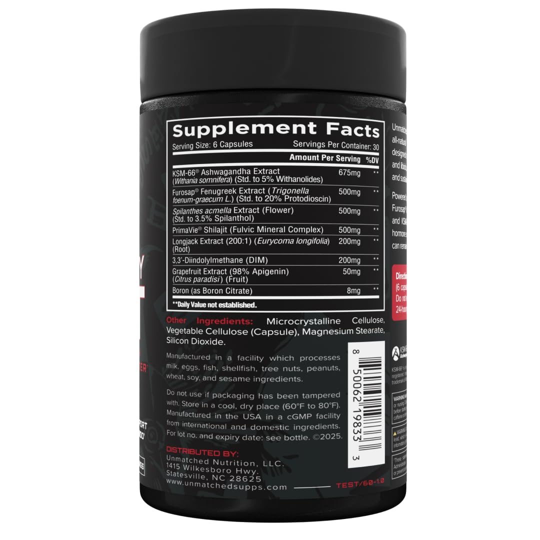 Unmatched Longevity Test Testosterone Booster 180 Capsules