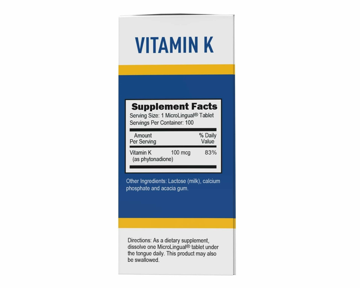 Superior Source Vitamin K 100 mcg Bone Strength & Health Support Supplement - Vitamin K Supplement Aids Blood Health & Calcium Absorption, 2-Pack Tablets