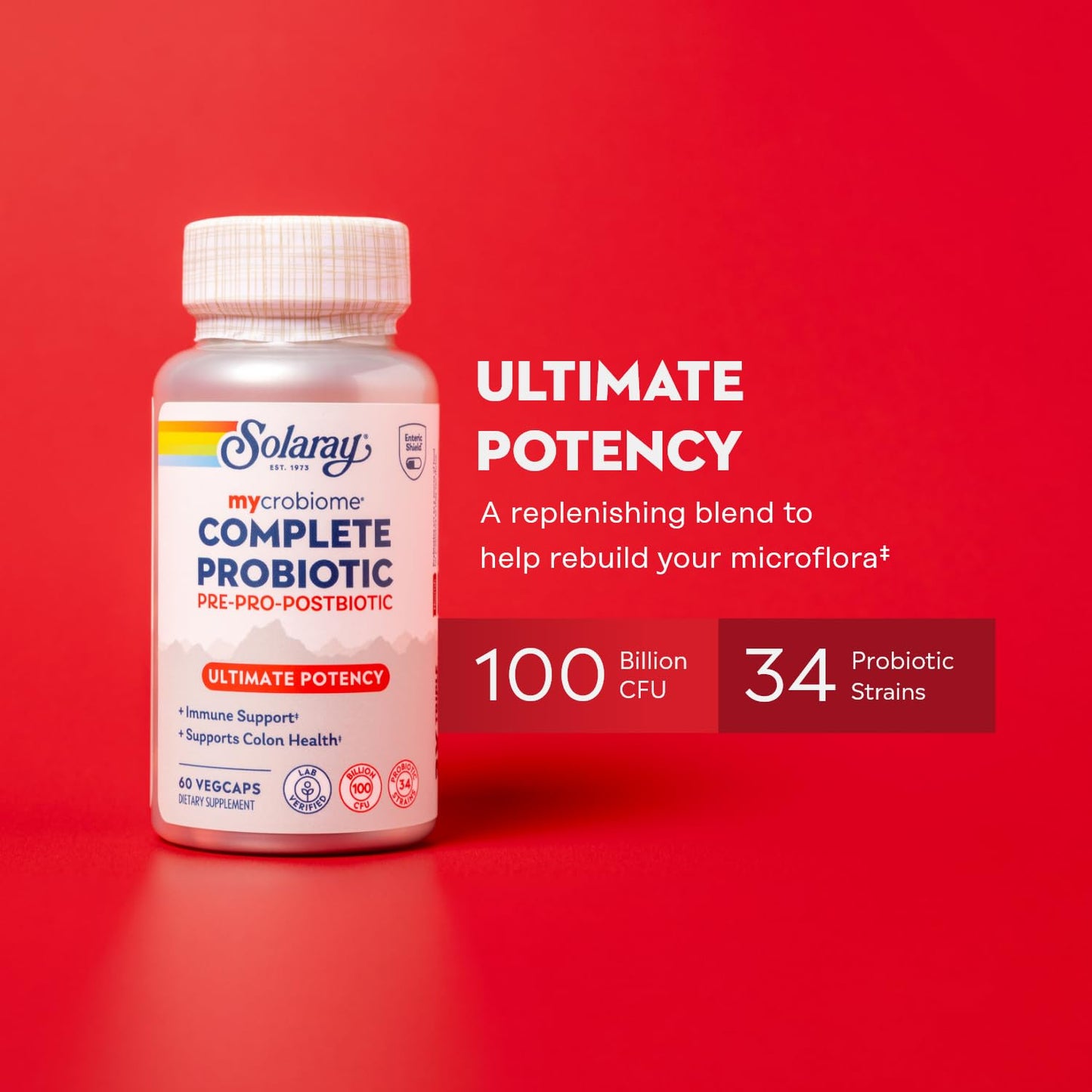 SOLARAY Mycrobiome Complete Ultimate Potency Probiotic 60 Capsules