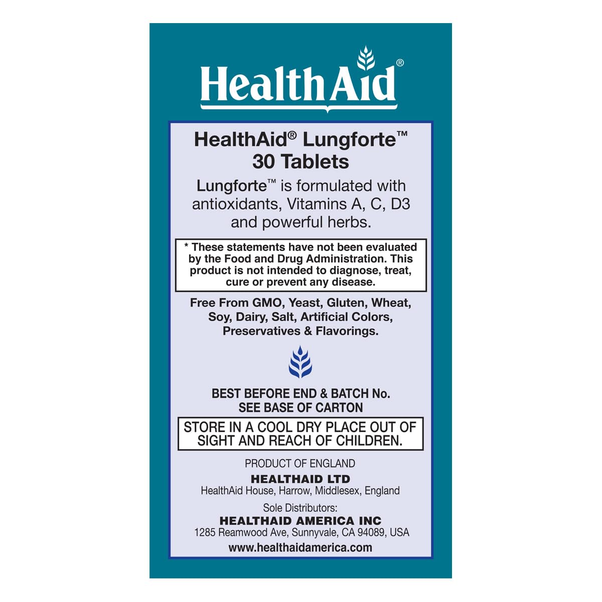 HealthAid LungForte Tablets 30