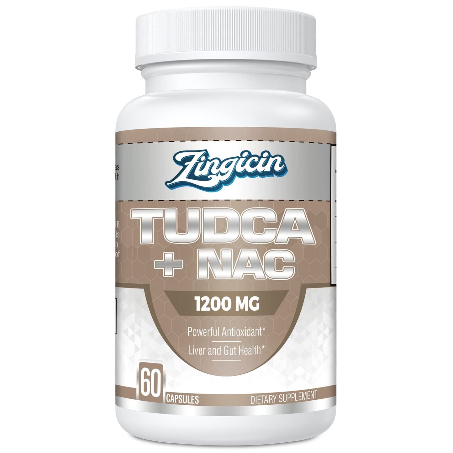Zingicin TUDCA with NAC Supplement 1200mg Capsule, 60 Count