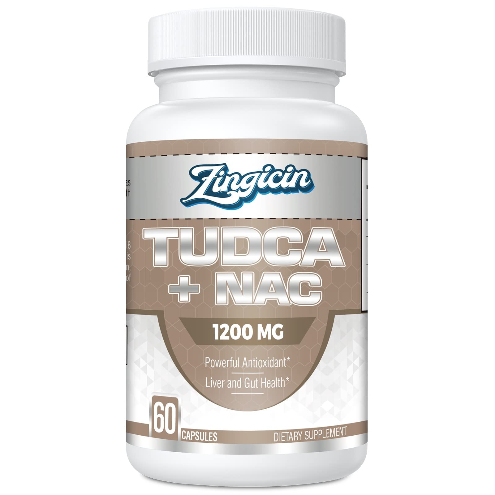 Zingicin TUDCA with NAC Supplement 1200mg Capsule, 60 Count