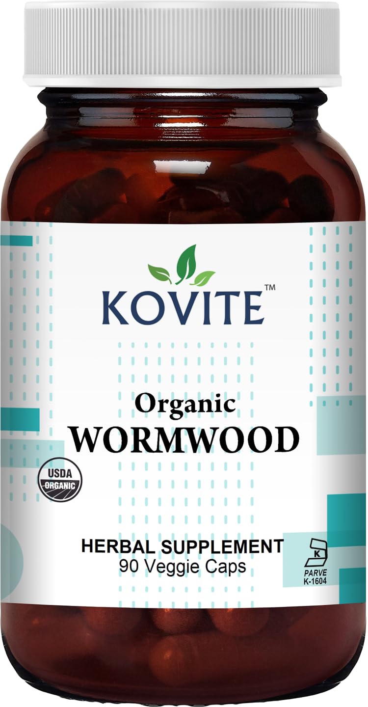 Kovite Organic Wormwood 350 mg Veggie Capsules, 90 Count