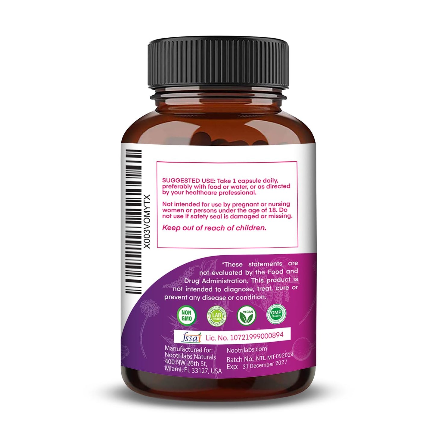Nootrilabs Naturals Milk Thistle NAC Beetroot Artichoke Dandelion Root Liver Health Support Antioxidant Plus TUDCA Choline and Ginger 90 Vegan Capsules