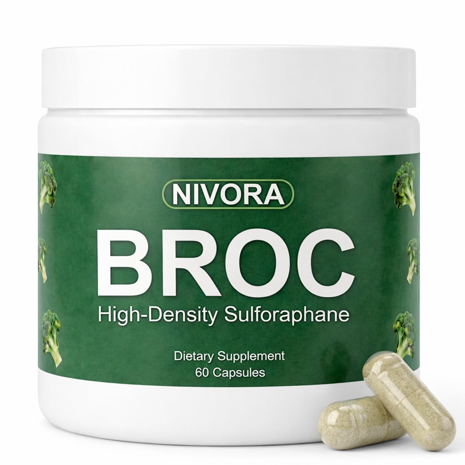 SDXJIOGE Nivora Broc High-Density Sulforaphane from Broccoli Sprouts Capsule, 60 Count