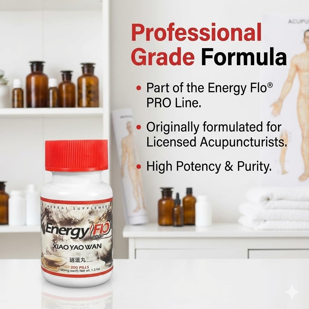 Energy Flo Xiao Yao Wan (Free & Easy Wanderer) Traditional Chinese Herbal Supplement with Bupleurum & Dong Quai for Liver Qi Support & Stress Balance, 200 Tablets