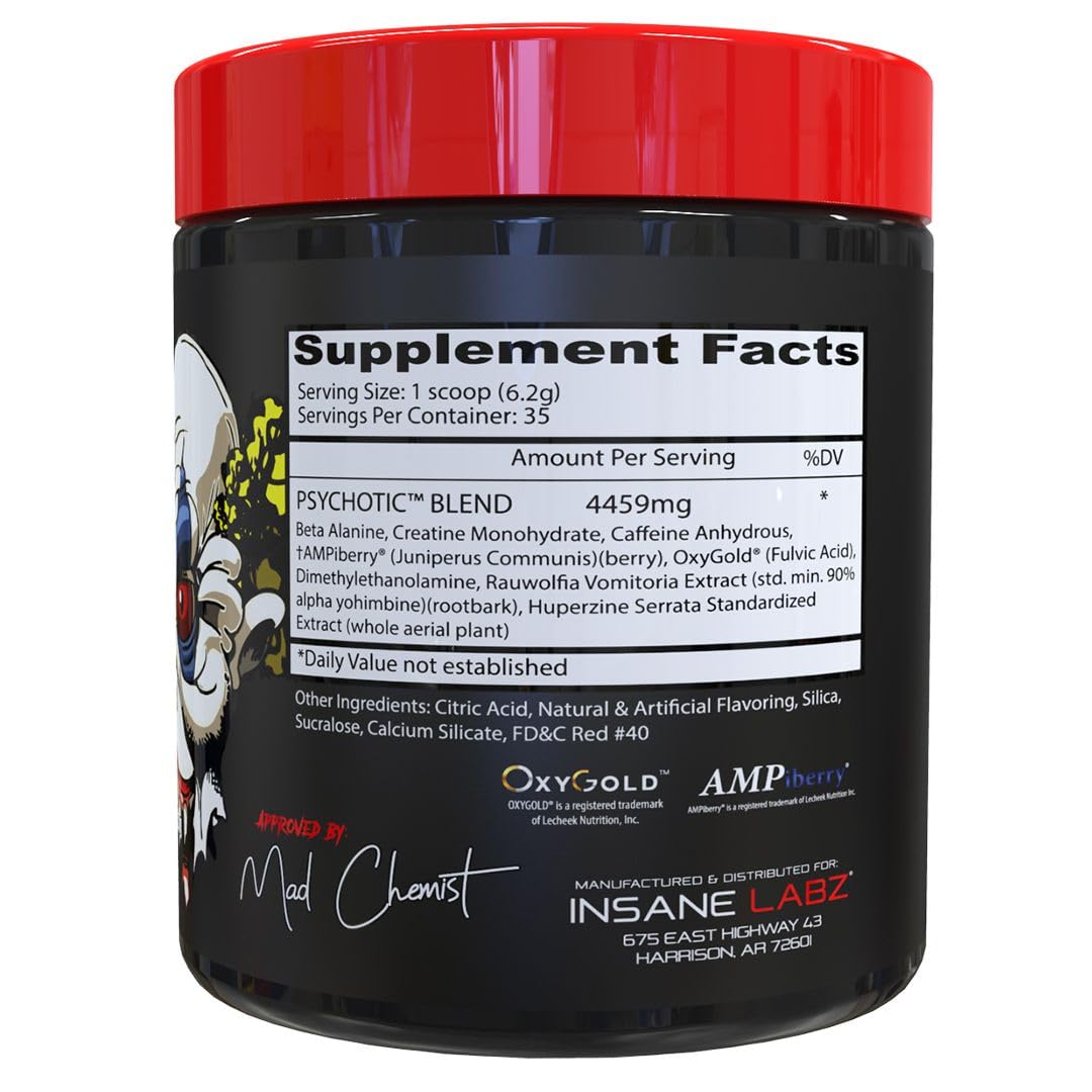 Insane Labz Psychotic Pre Workout Powder 7.8 Servings