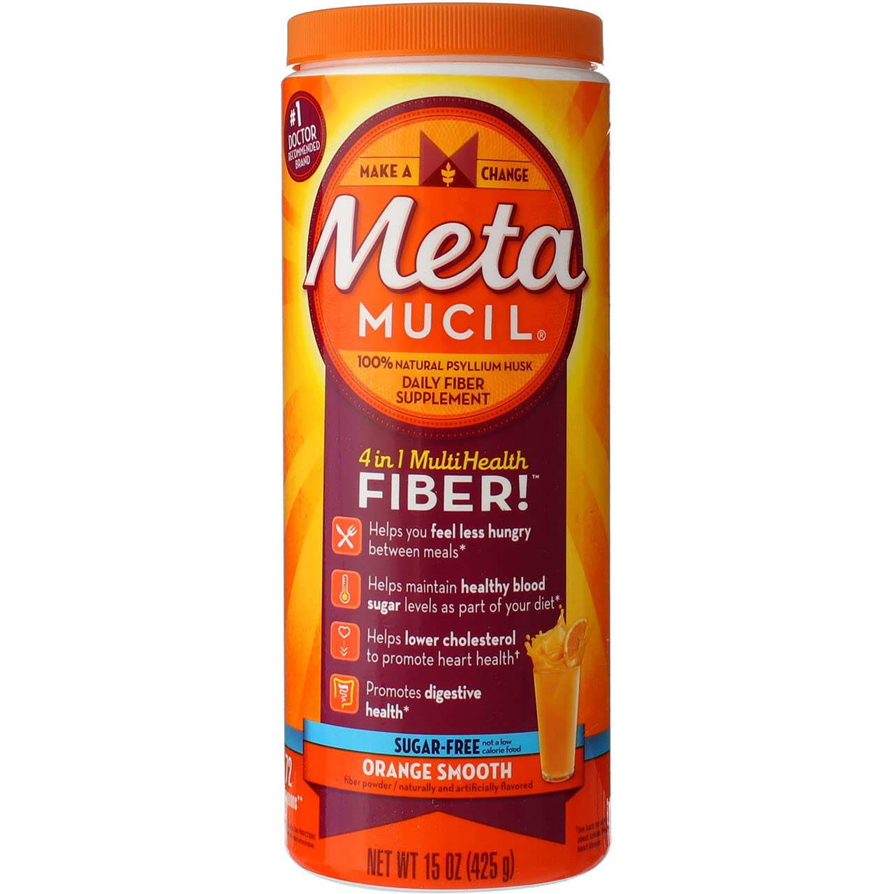 Metamucil Multi-Health Fiber Powder Berry Smooth Sugar Free, 30 oz