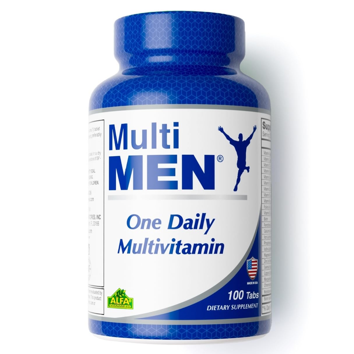 ALFA VITAMINS Multi Men Vitamins Dietary Supplement with Essential Vitamins & Minerals for Men - Amino Acids + Antioxidants, 100 Capsules