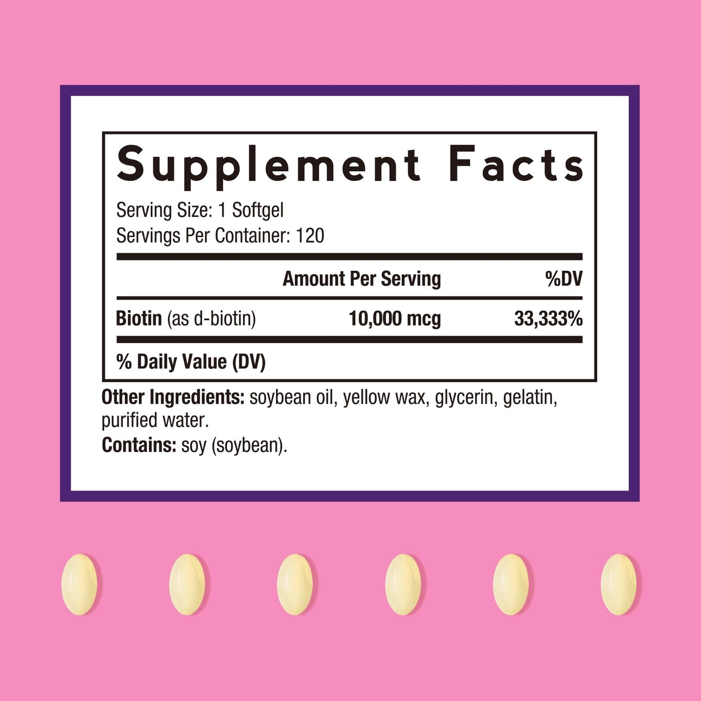Doctor's Recipes Biotin 10,000mcg High Potency Vitamin B7 for Hair, Skin & Nails Softgels 120