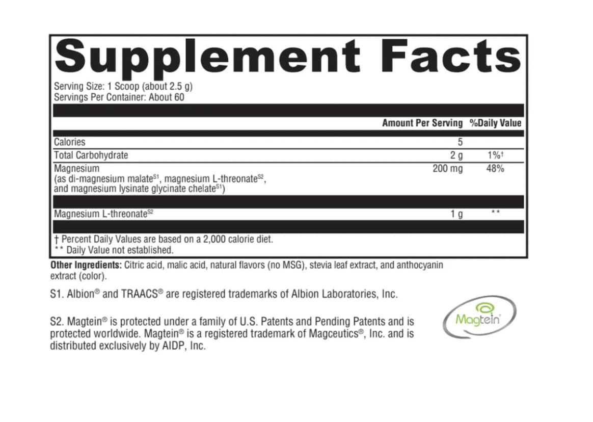 Rooted Intuition BrainMag Magnesium L-Threonate Mixed Berry Powder 5.29 oz