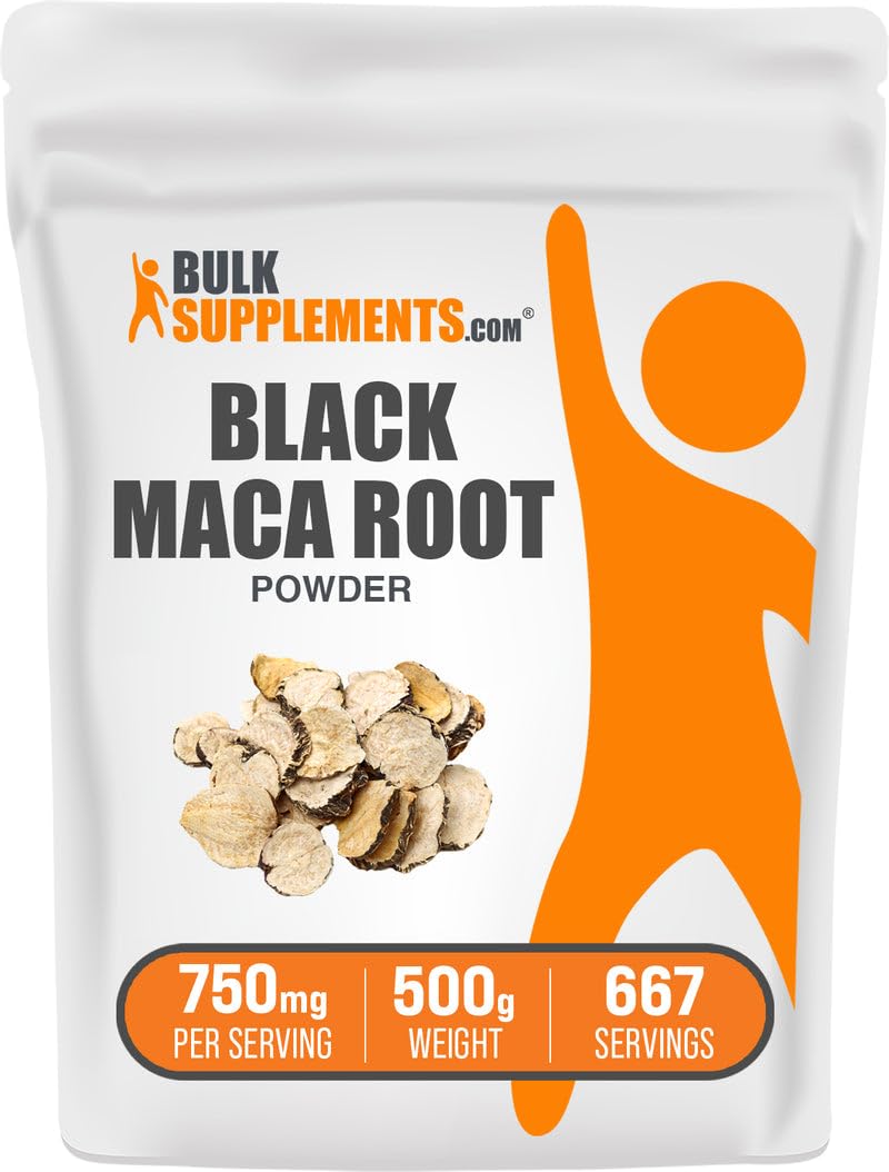 BulkSupplements Black Maca Powder, 17.6 Ounce