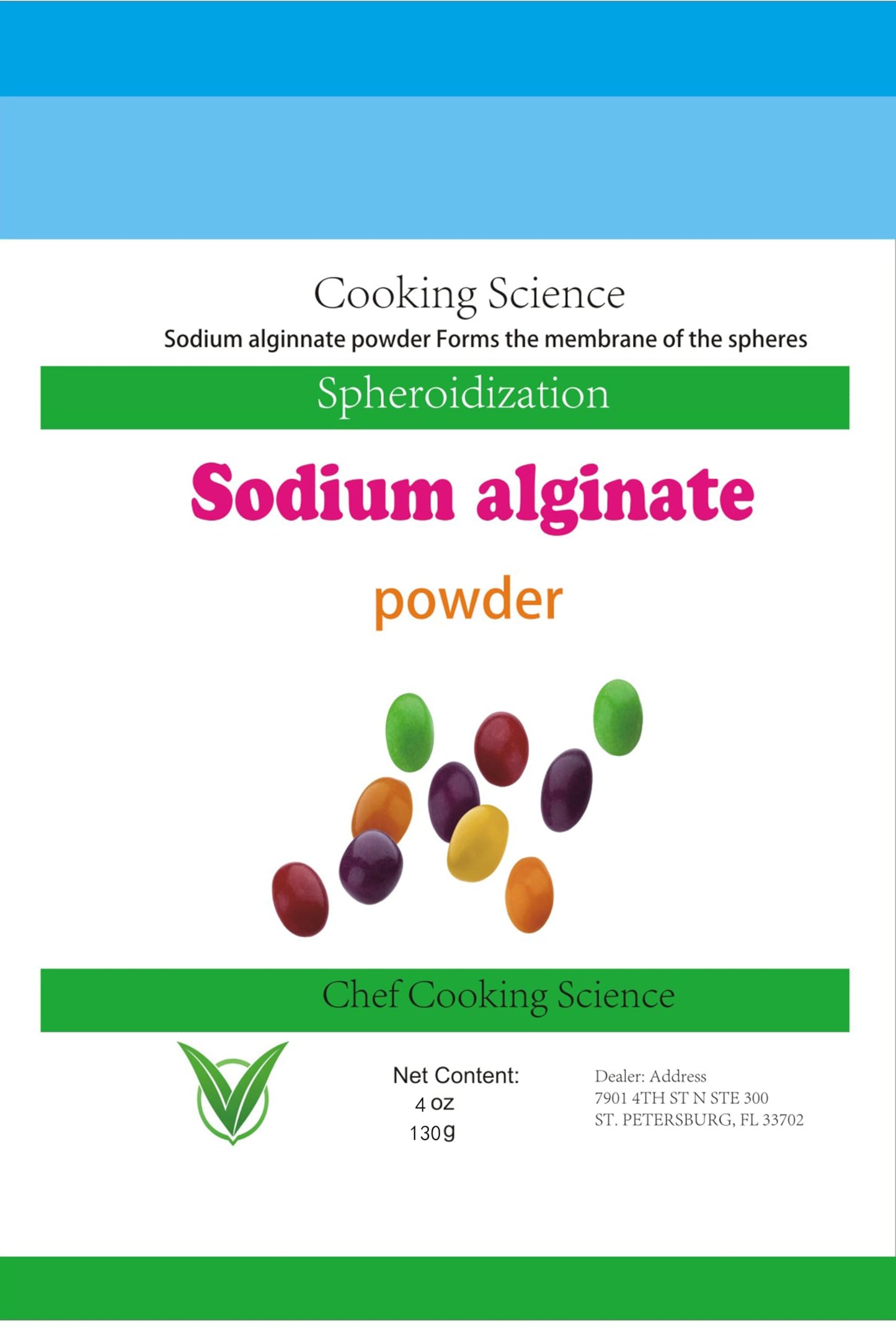 LEIMENGCHEF Sodium Alginate and Calcium Chloride Set, Powder, 8
