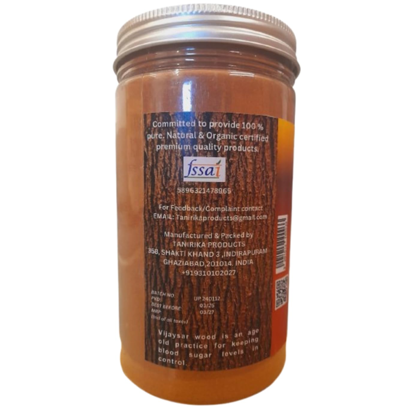 Tanirika Vijaysar Organic Wood Powder 14.1 Ounce