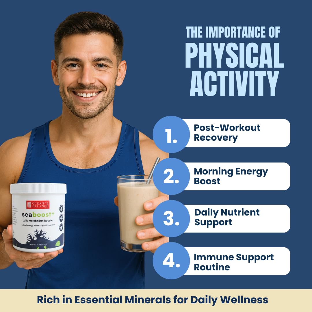 Ocean's Balance Clean Taste of Maine Seaboost+ Daily Metabolism Booster with Organic Superfood Powder, Supports Energy, Digestion & Immune Health, 8 oz